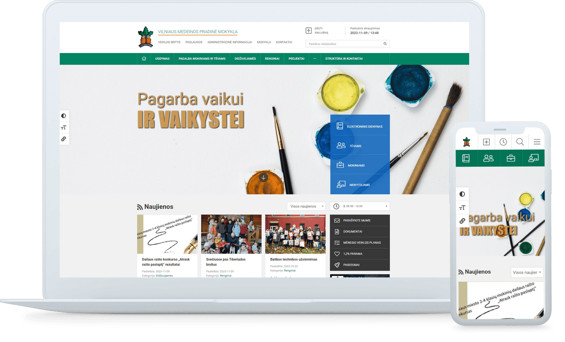 Interneto svetainė pradinei mokyklai